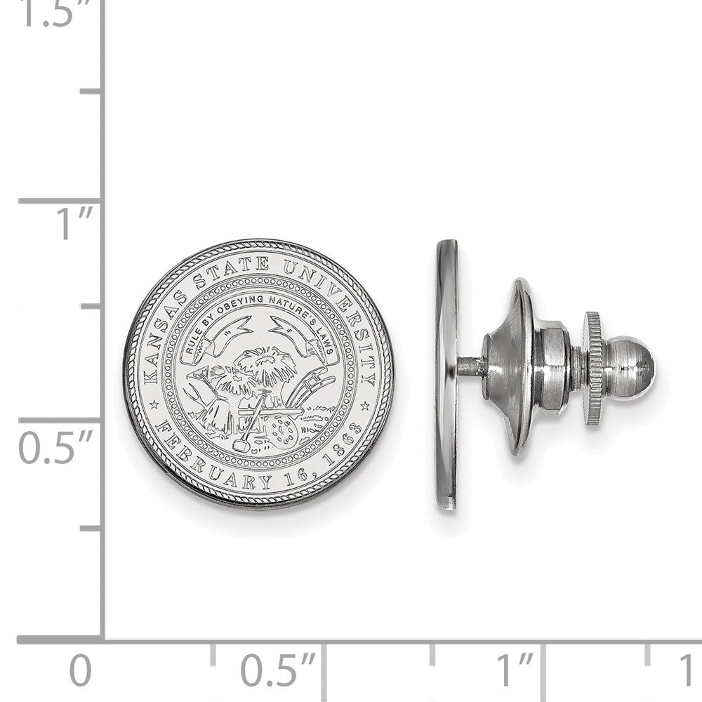 14K White Gold LogoArt Kansas State University Crest Lapel Pin