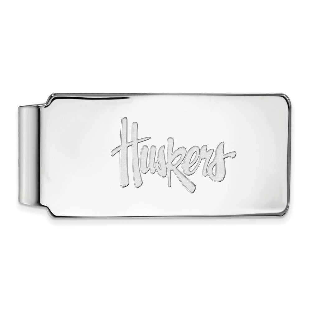10K White Gold LogoArt University of Nebraska Huskers Money Clip