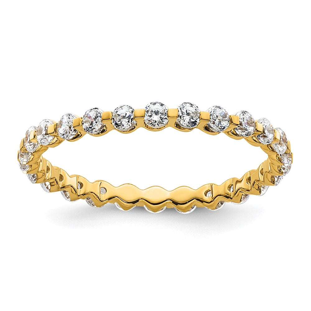 True Origin 14K Yellow Gold 7/8 carat Lab Grown Diamond VS+ F+ Size 4 Complete Eternity Wedding Band Ring