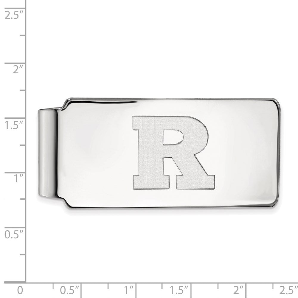 10K White Gold LogoArt Rutgers University Letter R Money Clip