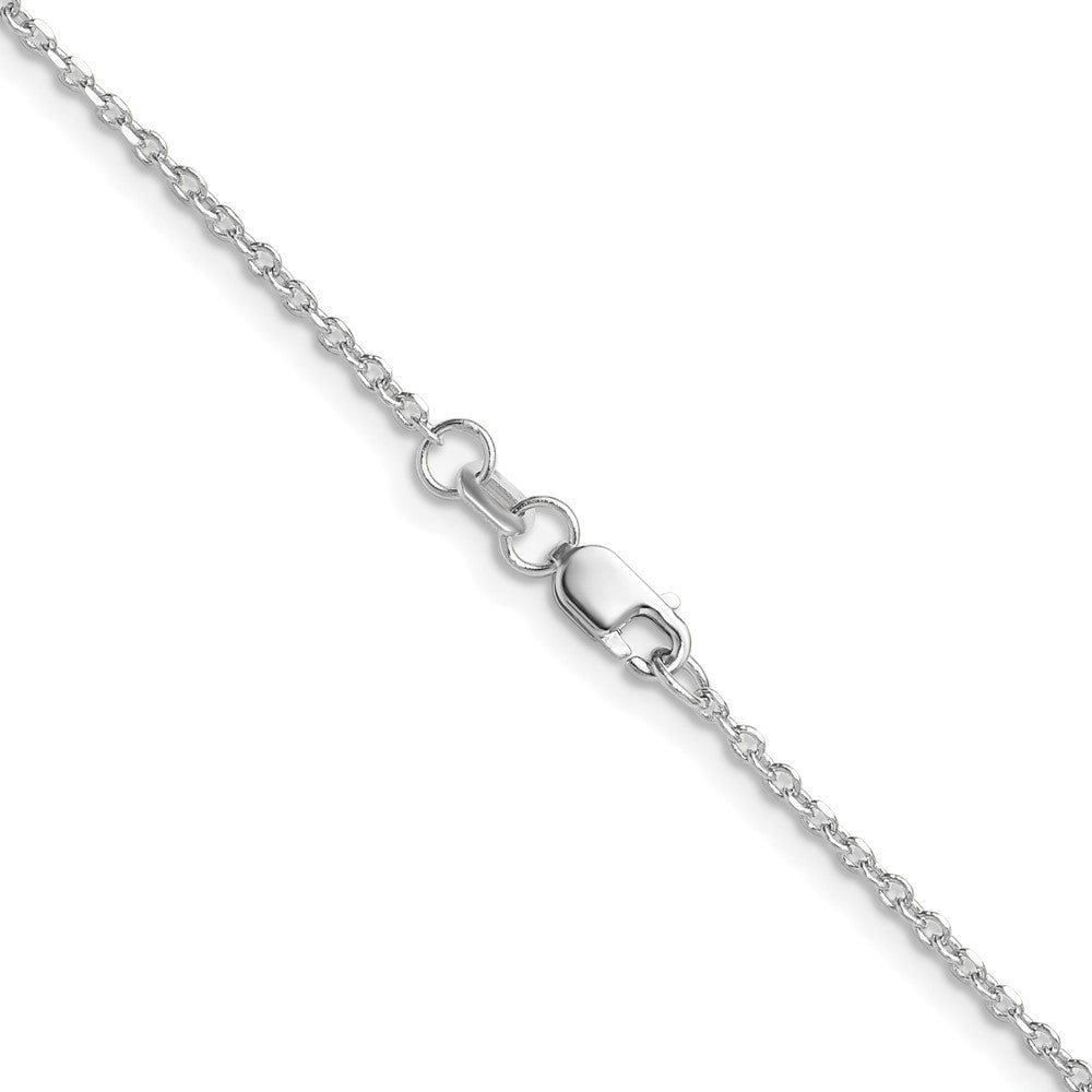 14K White Gold 1.4mm D/C Forzantine Cable 22 Inch Chain
