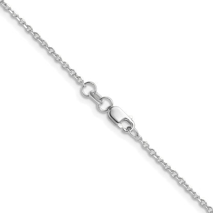 14K White Gold 1.4mm D/C Forzantine Cable 22 Inch Chain