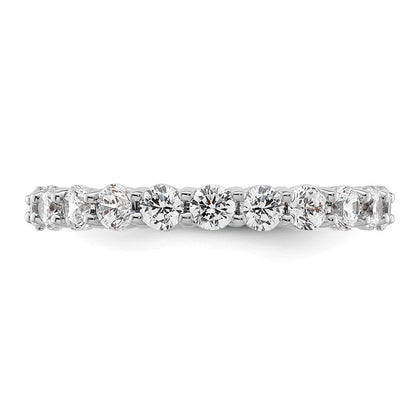 14K White Gold Polished Size 8.5 Shared Prong 2 carat Diamond Complete Eternity Wedding Band Ring