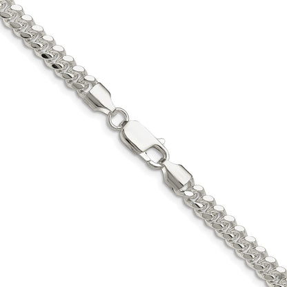 Sterling Silver Rhodium-plated Polished 5.7mm Domed Curb 20 Inch Chain