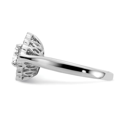 True Origin 14K White Gold 1/4 carat Lab Grown Diamond VS+ F+ Semi-Mount Round  Halo Engagement Ring