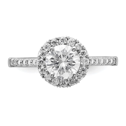 True Origin 14K White Gold 1/3 carat Lab Grown Diamond VS+ F+ Semi-Mount Round Halo Engagement Ring