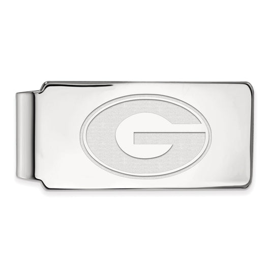 10K White Gold LogoArt University of Georgia Letter G Money Clip