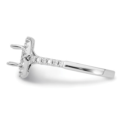 True Origin 14K White Gold 1/2 carat Lab Grown Diamond VS+ F+ Semi-Mount Round Halo Engagement Ring