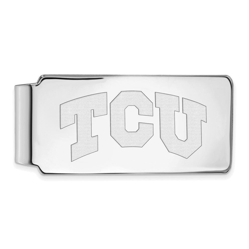 10K White Gold LogoArt Texas Christian University T-C-U Money Clip