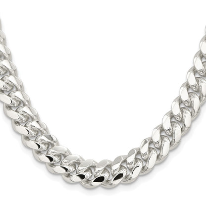 Sterling Silver Rhodium-plated 10.7mm Polished Domed Curb 22 Inch Chain