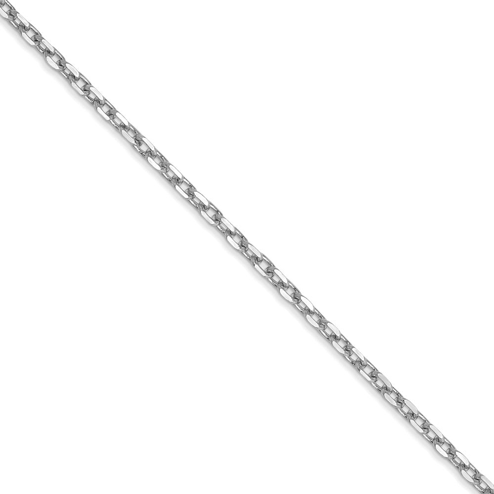 14K White Gold 1.8mm D/C Round Open Link Cable Chain (100 Inch Spool)