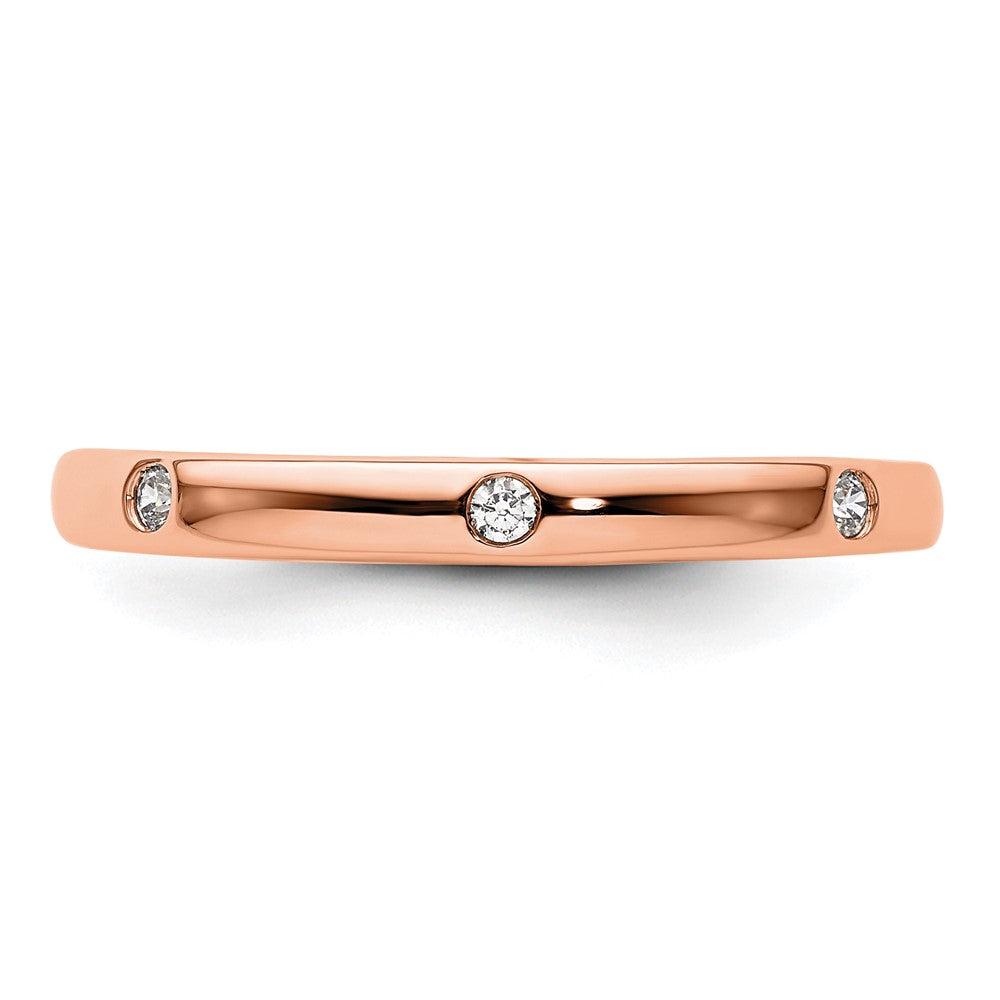 14K Rose Gold Polished Size 8.5 Bezel-set 1/10 carat Diamond Complete Eternity Wedding Band Ring