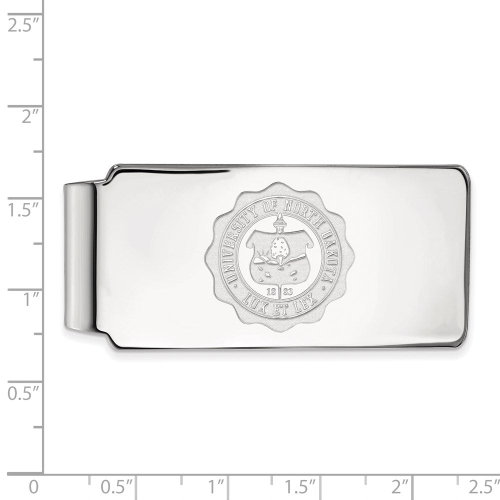 10K White Gold LogoArt University of North Dakota Crest Money Clip