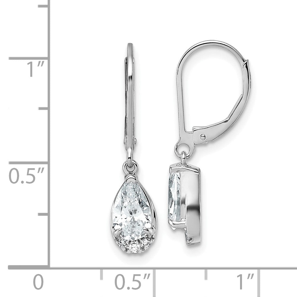 True Origin 14K White Gold 1 3/4 carat Lab Grown Diamond VS+ F+ Complete Leverback Earrings