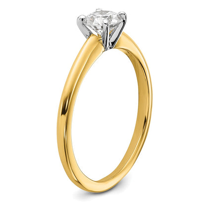 14K Two-Tone Gold 1/2 carat Lab Grown Diamond VS+ F+ Round Complete Solitaire Engagement Ring