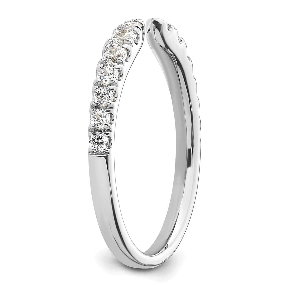 True Origin 14K White Gold 3/8 carat Lab Grown Diamond VS+ F+ Complete Wedding Band Ring