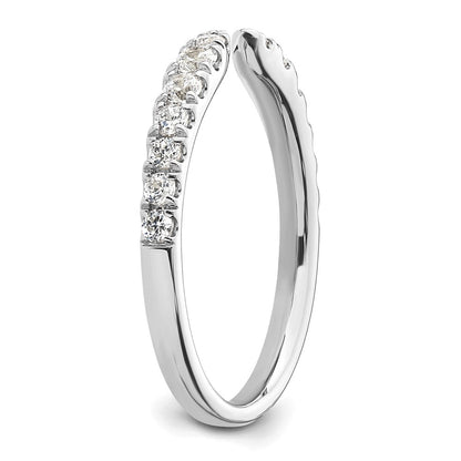 True Origin 14K White Gold 3/8 carat Lab Grown Diamond VS+ F+ Complete Wedding Band Ring