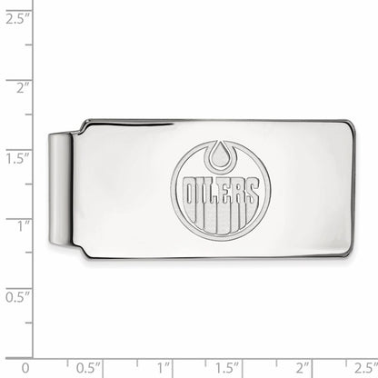 10K White Gold NHL LogoArt Edmonton Oilers Money Clip
