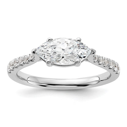 14K White Gold East West (Holds 1 carat (10.5x5.6mm) Marquise Center) 1/5 carat Diamond Semi-Mount Engagement Ring