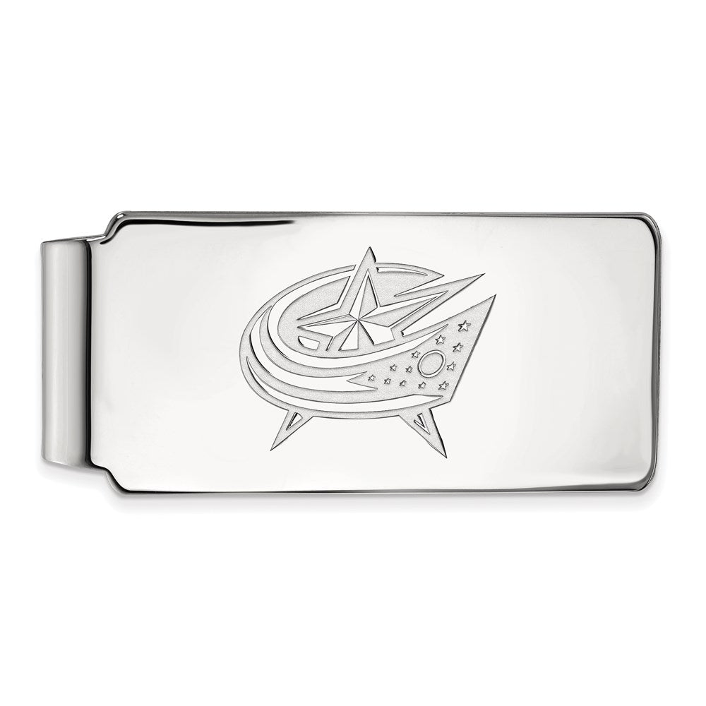 10K White Gold NHL LogoArt Columbus Blue Jackets Money Clip