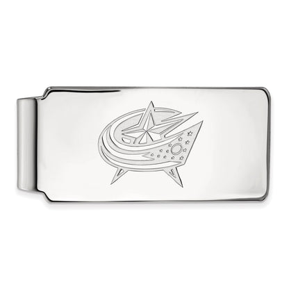 10K White Gold NHL LogoArt Columbus Blue Jackets Money Clip