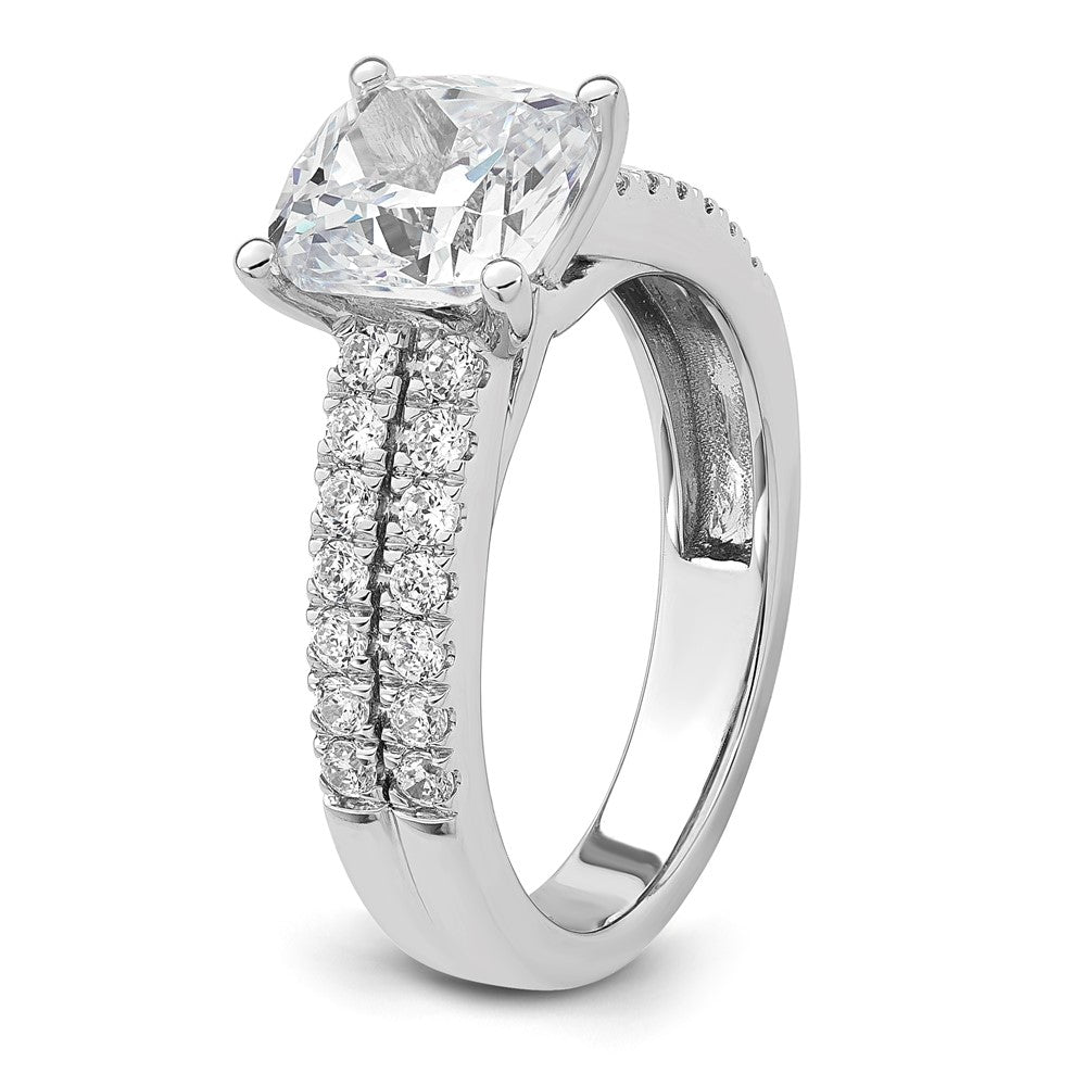 14K White Gold 2 carat Certified Lab Grown Diamond VS/SI+ G+ Princess Complete Engagement Ring