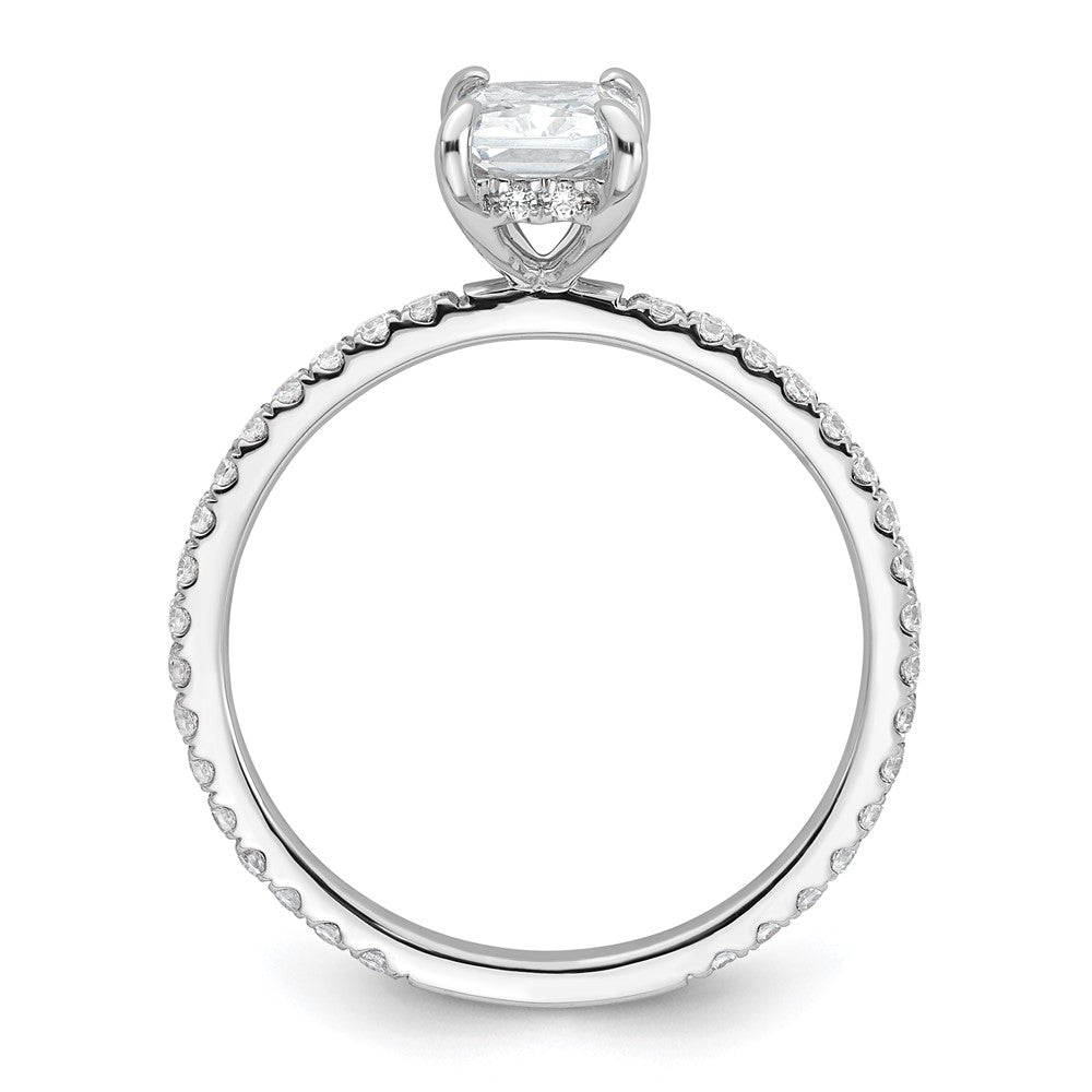 14K White Gold 1 1/3 carat Certified Lab Grown Diamond VS/SI+ G+ Radiant Complete Solitaire with Flair Engagement Ring