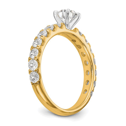 True Origin 14K Yellow Gold 1/2 carat Lab Grown Diamond VS+ F+ Semi-Mount Peg Set Engagement Ring