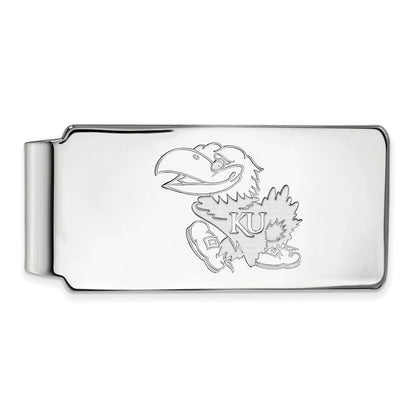 10K White Gold LogoArt University of Kansas Jayhawk Money Clip