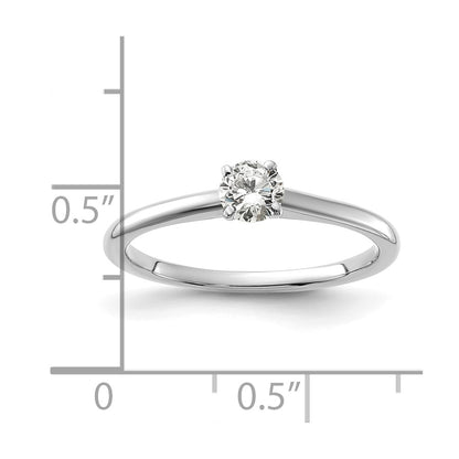 14K White Gold 1/3 carat Certified Lab Grown Diamond VS+ F+ Round Complete Solitaire Engagement Ring