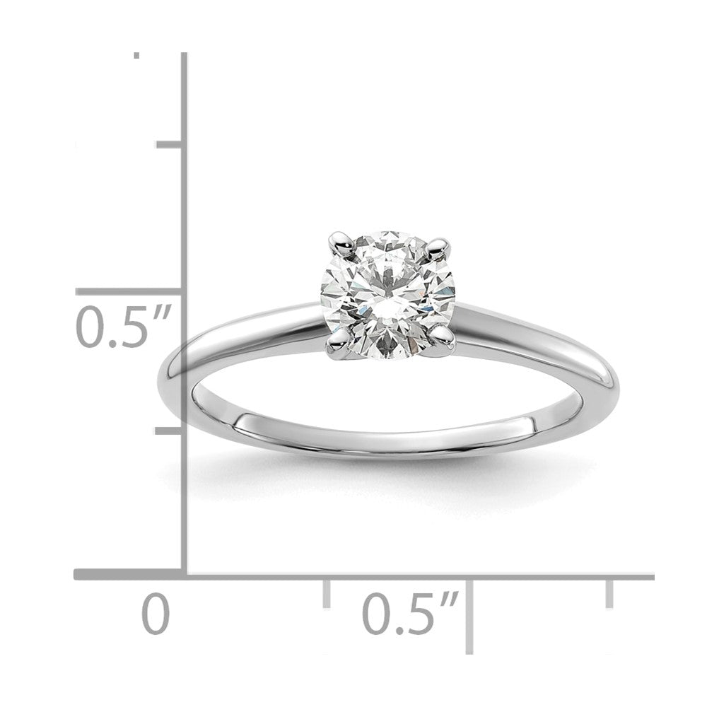 14K White Gold 3/4 carat Lab Grown Diamond VS+ F+ Round Complete Solitaire Engagement Ring