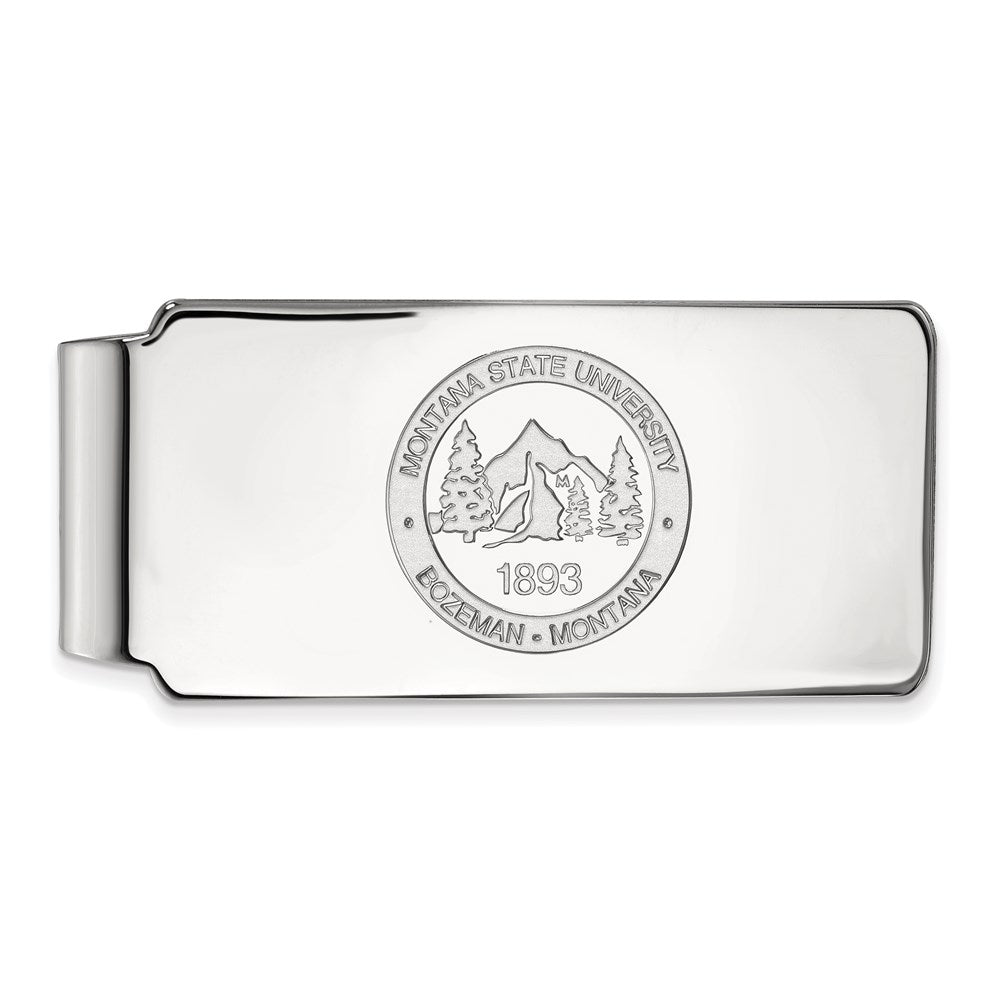 10K White Gold LogoArt Montana State University Crest Money Clip