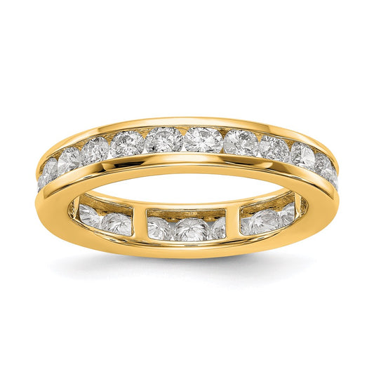 14K Yellow Gold Polished 1.5ct Channel Diamond Eternity Wedding Band Ring