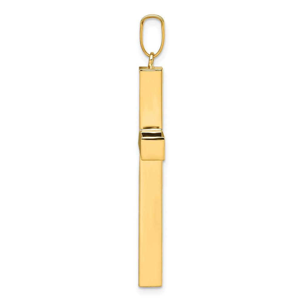 14K Yellow Gold Polished Hollow Latin Cross Pendant