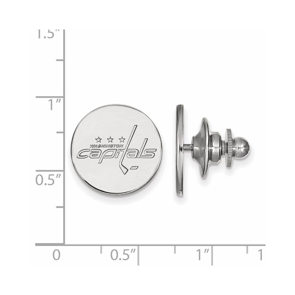 14K White Gold NHL LogoArt Washington Capitals Lapel Pin