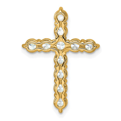 14K Yellow Gold Certified Lab Grown Diamond 2ctw VS DEF Cross Pendant