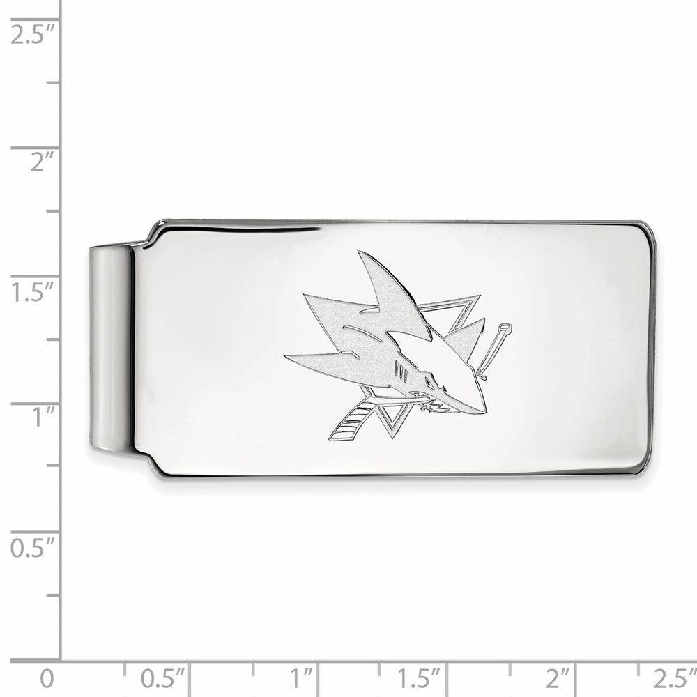 10K White Gold NHL LogoArt San Jose Sharks Money Clip