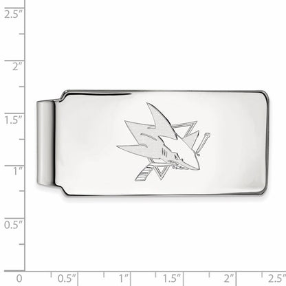 10K White Gold NHL LogoArt San Jose Sharks Money Clip