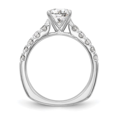True Origin 14K White Gold 1/2 carat Lab Grown Diamond VS+ F+ Semi-Mount Peg Set Engagement Ring