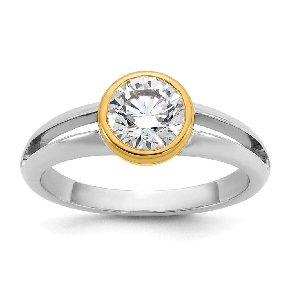 IBGoodman 14K Two-Tone 1 carat Lab Grown Diamond VS/SI+ G+ Complete Ladies Wedding Band Ring