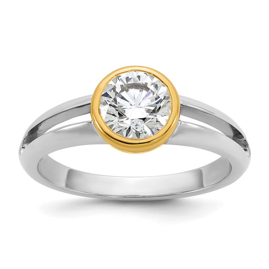 IBGoodman 14K Two-Tone 1 carat Lab Grown Diamond VS/SI+ G+ Complete Ladies Wedding Band Ring