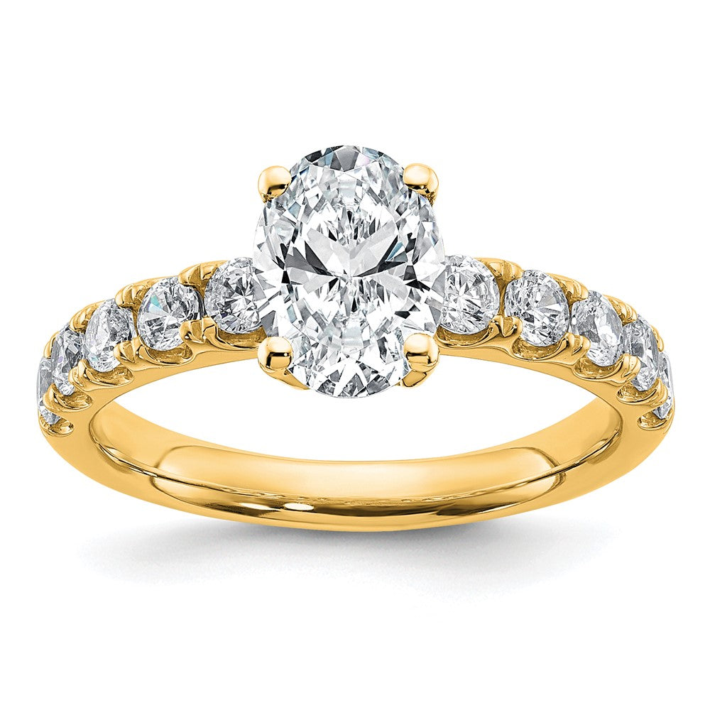 14K Yellow Gold Certified 3 3/4 carat Lab Grown Diamond VS+ F+ Oval Complete Engagement Ring