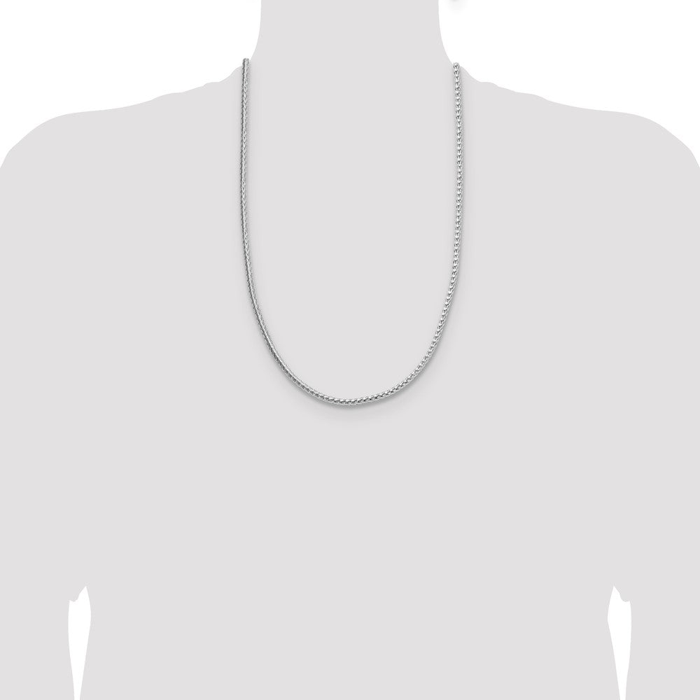 Sterling Silver 3.8mm Diamond-cut Round Franco 26 Inch Chain