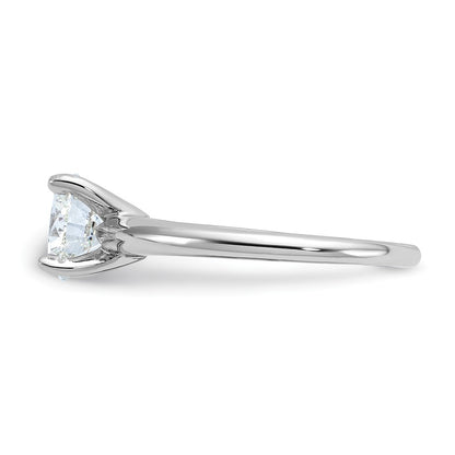 14K White Gold 1 1/2 carat Lab Grown Diamond VS+ F+ Round Complete Solitaire Engagement Ring