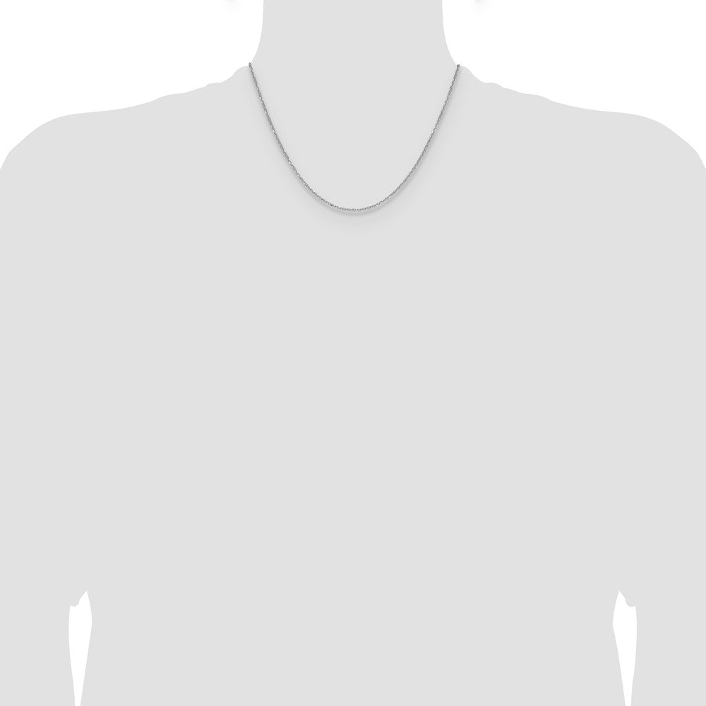 14K White Gold 1.4mm D/C Forzantine Cable 18 Inch Chain