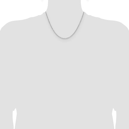 14K White Gold 1.4mm D/C Forzantine Cable 18 Inch Chain