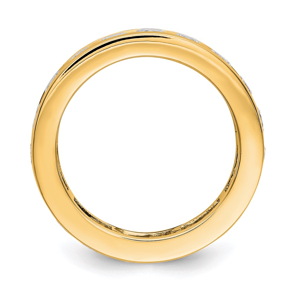 14K Yellow Gold Polished 3ct Channel Set Diamond Eternity Wedding Band Ring