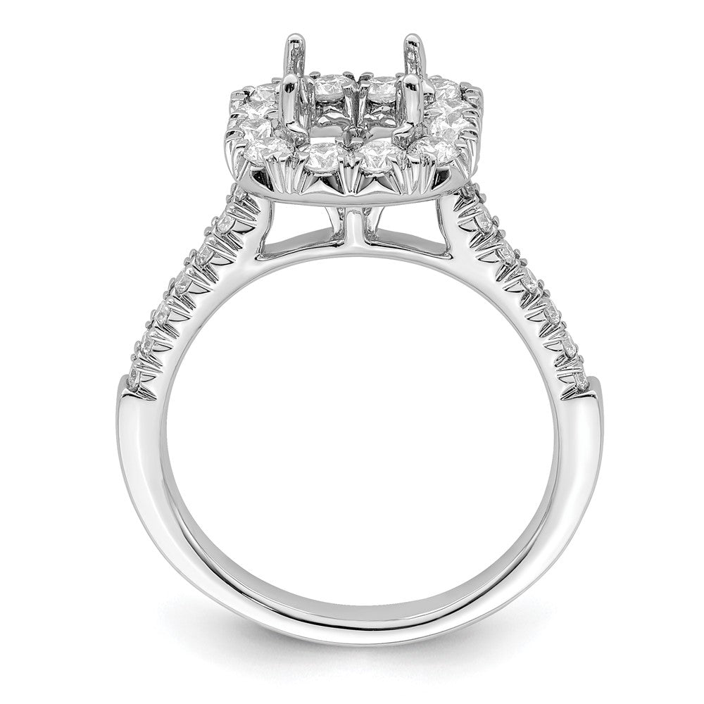 True Origin 14K White Gold 3/4 carat Lab Grown Diamond VS+ F+ Semi-Mount Asscher Halo Engagement Ring