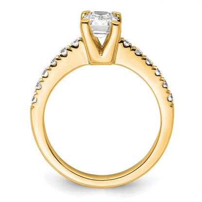 True Origin 14K Yellow Gold 3/8 carat Lab Grown Diamond VS+ F+ Semi-Mount Emerald Engagement Ring