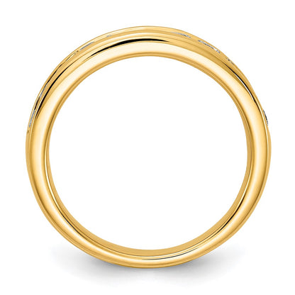 14K Yellow Gold 3/4 carat Lab Grown Diamond VS+ F+ Complete Channel Set Wedding Band Ring